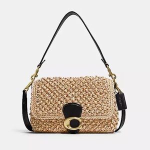 Coach Raffia soft shoulder Tabby bag
